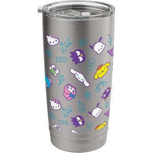 image:imageHello Kitty amp Friends Chibi All Over Stainless Steel Insulated TumblerBrushed Steel