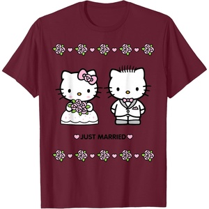 image:imageHello Kitty and Dear Daniel Just Married Tee Shirt TShirtBurgundy