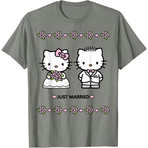 image:imageHello Kitty and Dear Daniel Just Married Tee Shirt TShirtOlive Heather