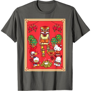 image:imageSANRIO Hello Kitty and Friends Happy Lunar New Year TShirtAsphalt Grey