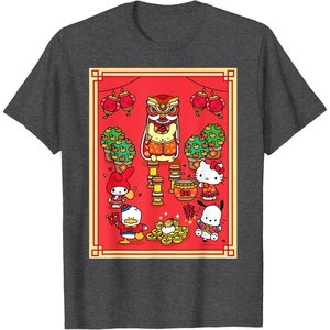 image:imageSANRIO Hello Kitty and Friends Happy Lunar New Year TShirtDark Heather Grey