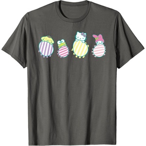 image:imageSanrio Hello Kitty Keroppi My Melody Pompompurin Easter Eggs TShirtAsphalt Grey