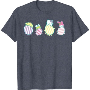 image:imageSanrio Hello Kitty Keroppi My Melody Pompompurin Easter Eggs TShirtHeather Blue