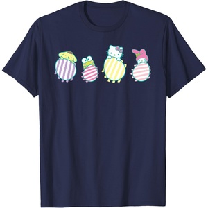 image:imageSanrio Hello Kitty Keroppi My Melody Pompompurin Easter Eggs TShirtNavy Blue