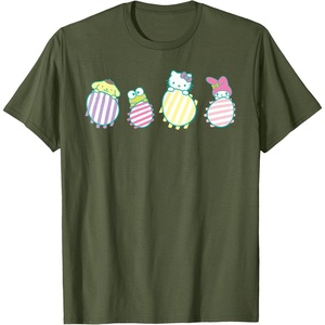 image:imageSanrio Hello Kitty Keroppi My Melody Pompompurin Easter Eggs TShirtOlive Green