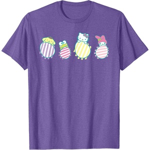 image:imageSanrio Hello Kitty Keroppi My Melody Pompompurin Easter Eggs TShirtPurple Heather