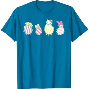image:imageSanrio Hello Kitty Keroppi My Melody Pompompurin Easter Eggs TShirtSapphire Blue