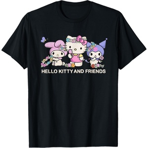 image:imageSanrio Hello Kitty and Friends Flower Crowns TShirt Small BlackBlack