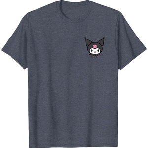 image:imageSanrio Kuromi Front and Back Logo Tee Shirt TShirtHeather Blue