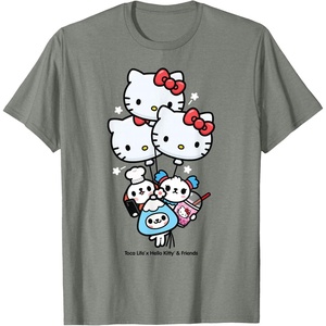 image:imageToca Life x Hello Kitty amp Friends Balloons TShirtOlive Heather