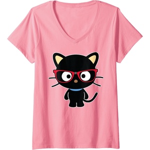 image:imageWomens Chococat Nerd Glasses VNeck TShirtPink