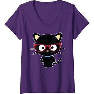 image:imageWomens Chococat Nerd Glasses VNeck TShirtPurple