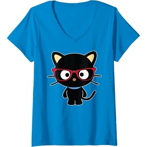 image:imageWomens Chococat Nerd Glasses VNeck TShirtSapphire Blue