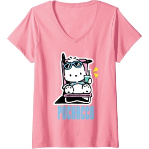 image:imageWomens Pochacco Summer Drink VNeck TShirtPink