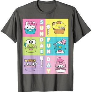 image:imageSundae Fun Day ft Sanrio Characters Ice Cream Dessert TShirtAsphalt Grey