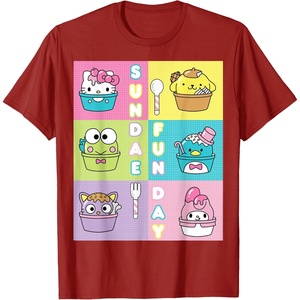 image:imageSundae Fun Day ft Sanrio Characters Ice Cream Dessert TShirtCranberry Red