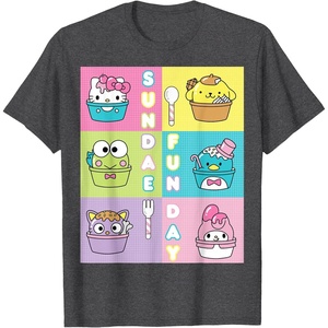 image:imageSundae Fun Day ft Sanrio Characters Ice Cream Dessert TShirtDark Heather Grey