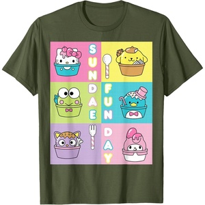 image:imageSundae Fun Day ft Sanrio Characters Ice Cream Dessert TShirtOlive Green